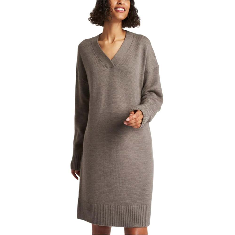Kit & Ace Chunky Merino Sweater Dress Heather Taupe size Medium